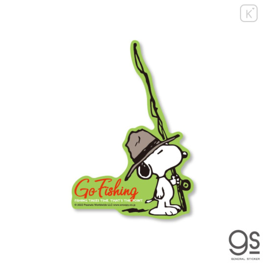 Japan Peanuts Vinyl Deco Sticker - Snoopy : Go Fishing - 1