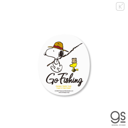 Japan Peanuts Vinyl Deco Sticker - Snoopy / Go Fishing White - 1