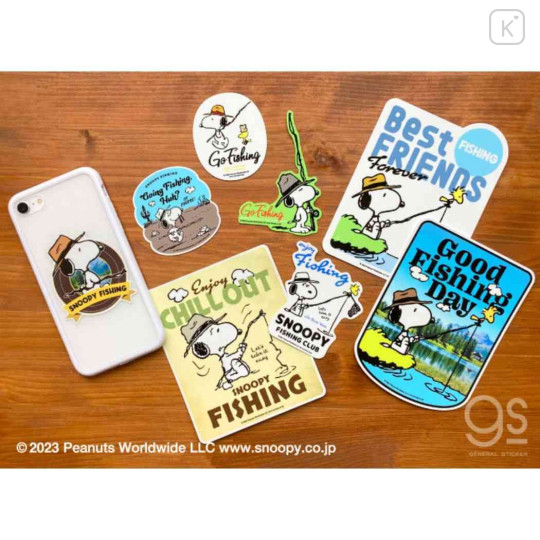 Japan Peanuts Vinyl Deco Sticker - Snoopy : Fishing Club - 2