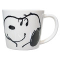 Japan Peanuts Porcelain Mug - Snoopy Face / Smart Smile - 1