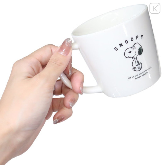 Japan Peanuts Porcelain Mug - Snoopy Face / Smart Smile - 2