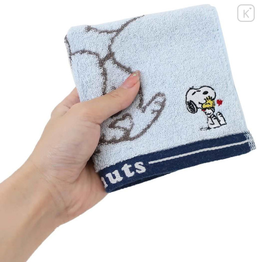 Japan Peanuts Jacquard Wash Towel - Snoopy & Woodstock : Blue - 3