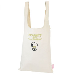 Japan Peanuts Eco Shopping Bag (L) - Snoopy / Gold Bow Tie