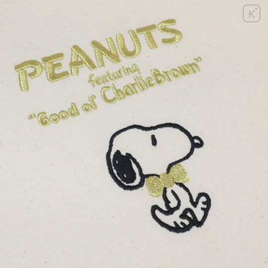 Japan Peanuts Eco Shopping Bag (L) - Snoopy / Gold Bow Tie - 2