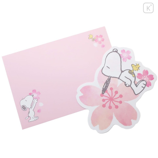 Japan Peanuts Mini Letter Set - Snoopy / Sakura Cherry Blossom - 1