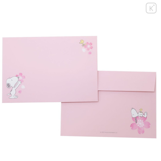 Japan Peanuts Mini Letter Set - Snoopy / Sakura Cherry Blossom - 2