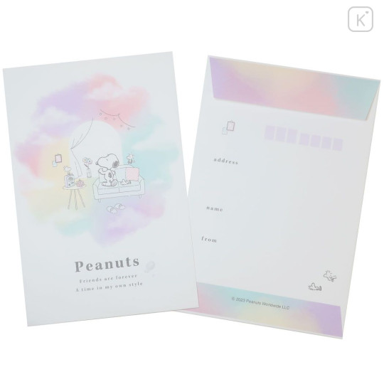 Japan Peanuts Volume Up Letter Set - Snoopy / Colorful Room - 3