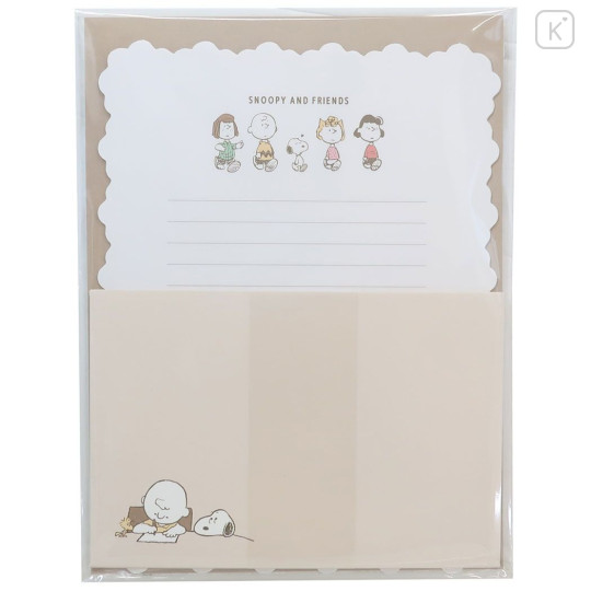 Japan Peanuts Letter Set - Snoopy / Friends Brown - 1