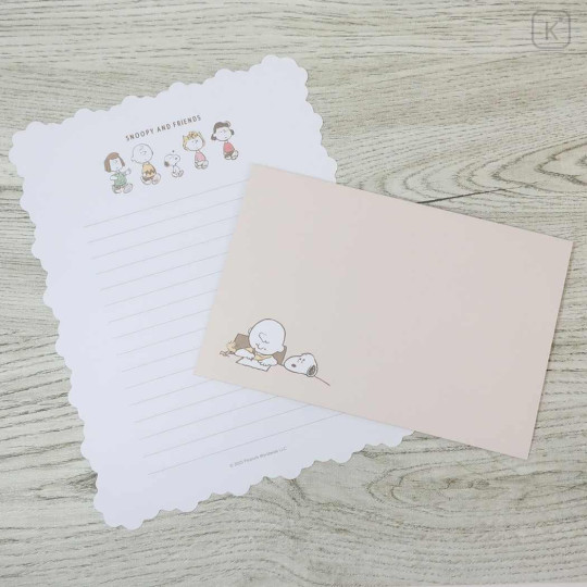 Japan Peanuts Letter Set - Snoopy / Friends Brown - 2