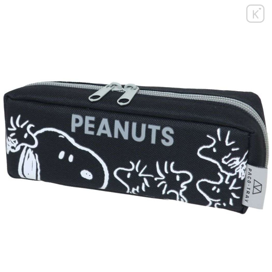 Japan Peanuts Pacotray Pen Pouch - Snoopy / Woostock Black & White - 1