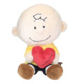 Japan Peanuts Fluffy Plush Doll (S) - Charlie Brown / Heart - 1