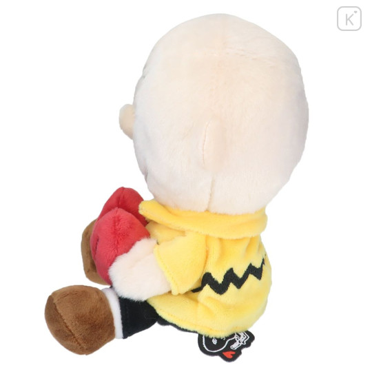 Japan Peanuts Fluffy Plush Doll (S) - Charlie Brown / Heart - 2