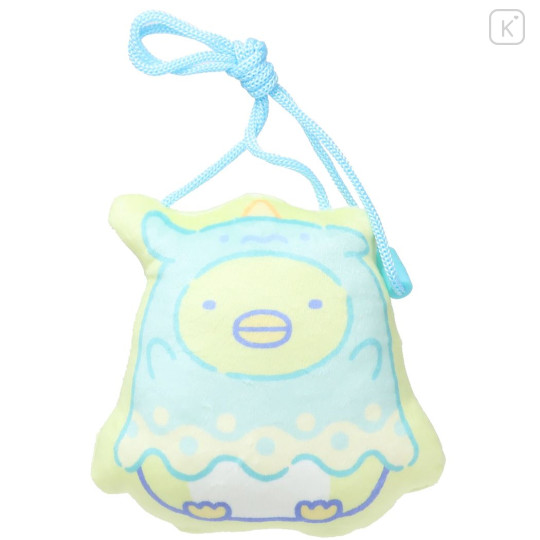 Japan San-X Plush Neck Pouch Bag - Sumikko Gurashi : Penguin? Ghost Blue - 1