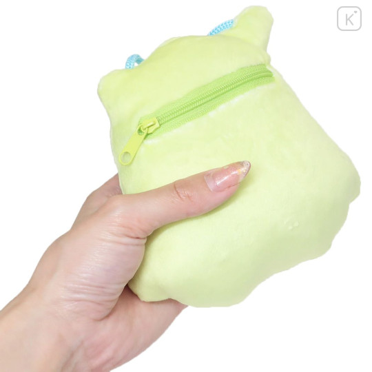 Japan San-X Plush Neck Pouch Bag - Sumikko Gurashi : Penguin? Ghost Blue - 2