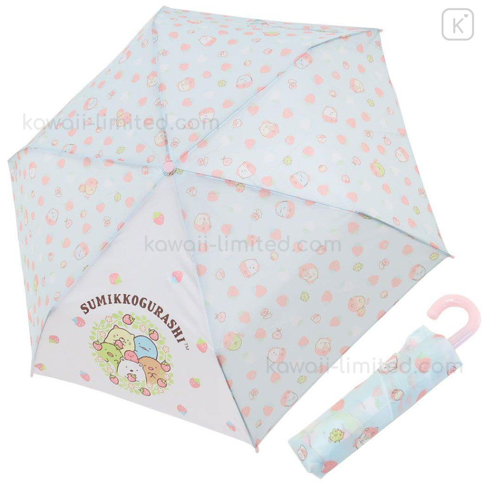 Japan San-X Folding Umbrella - Sumikko Gurashi / Strawberry Blue