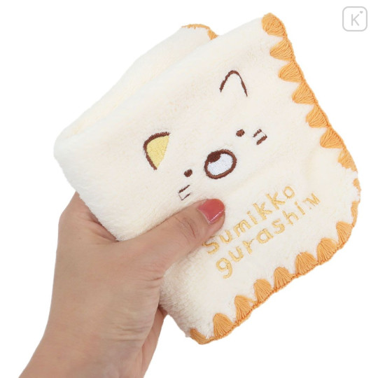 Japan San-X Jacquard Wash Towel - Sumikko Gurashi / Cat Beige - 3