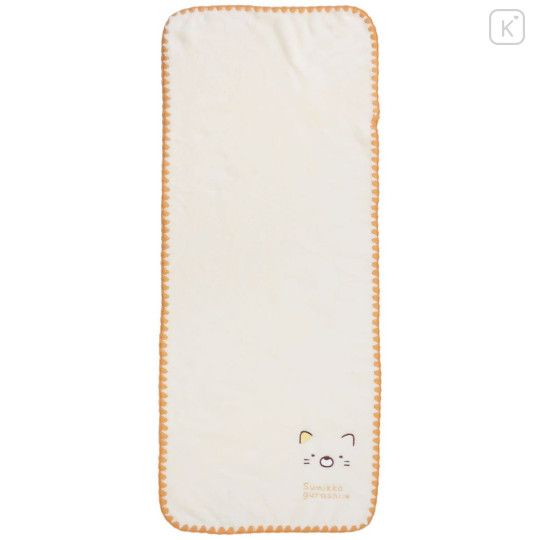 Japan San-X Long Jacquard Wash Towel - Sumikko Gurashi / Cat Beige - 2