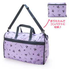 Japan Sanrio Original Travel Foldable Boston Bag - Kuromi