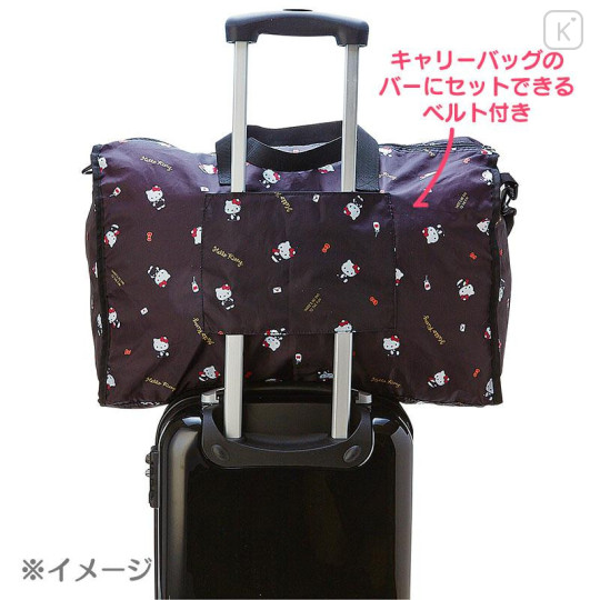 Japan Sanrio Original Travel Foldable Boston Bag - Kuromi - 5