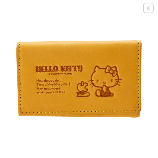 Japan Sanrio Genuine Leather Key Case - Hello Kitty / Yellow - 1