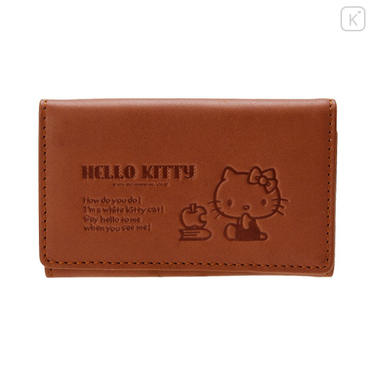 Japan Sanrio Genuine Leather Key Case - Hello Kitty / Brown - 1