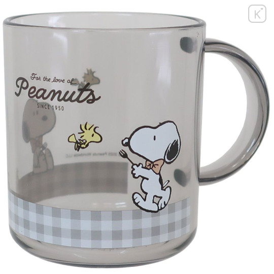 Japan Peanuts Melamine Mug - Snoopy & Woodstock / Grey - 1