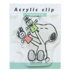 Japan Peanuts Acrylic Binde Clip - Snoopy / Puppet