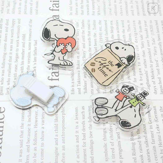 Japan Peanuts Acrylic Binde Clip - Snoopy : Coffee Time - 2