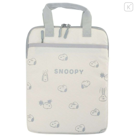 Japan Peanuts Tablet Gadget Multi Case - Snoopy : Beige Grey - 1