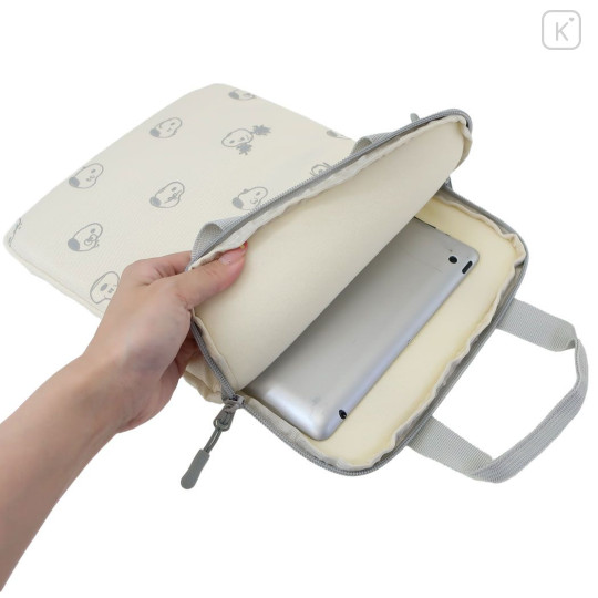 Japan Peanuts Tablet Gadget Multi Case - Snoopy : Beige Grey - 3
