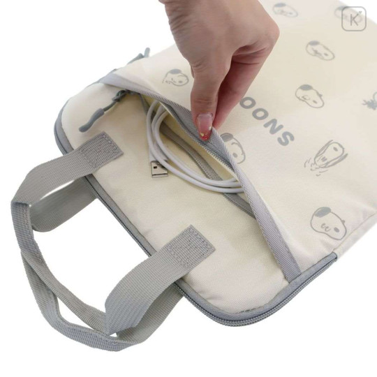 Japan Peanuts Tablet Gadget Multi Case - Snoopy : Beige Grey - 4