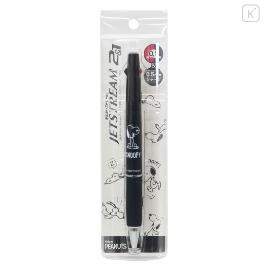 Japan Peanuts Jetstream 2&1 Multi Pen + Mechanical Pencil - Snoopy / Black - 3