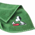 Japan Peanuts Jacquard Wash Towel - Snoopy / Embossed Deep Green - 2