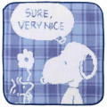 Japan Peanuts Jacquard Wash Towel - Snoopy & Woodstock / Blue Stripe - 1
