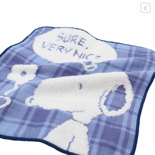 Japan Peanuts Jacquard Wash Towel - Snoopy & Woodstock / Blue Stripe - 2