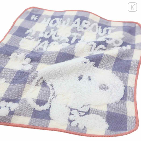 Japan Peanuts Jacquard Wash Towel - Snoopy / Purple Stripe - 2