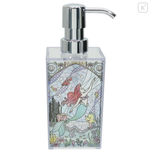 Japan Disney Soap Dispenser - Little Mermaid Ariel / Stained - 1