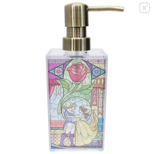 Japan Disney Soap Foam Dispenser - Belle & Beast : Stained - 1
