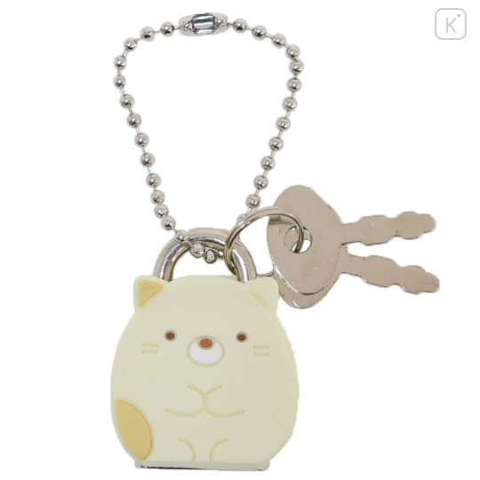 Japan San-X Sumikko Gurashi Mascot Padlock Keychain - Neko - 1