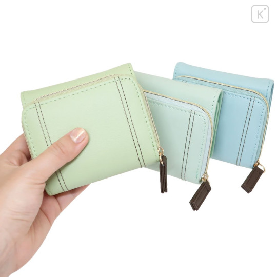 Japan Sanrio Tri Fold Wallet - Cinnamoroll / Embroidery Blue - 4