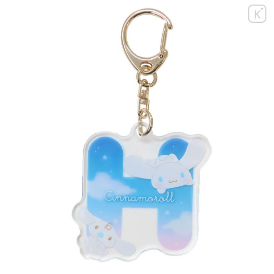 Japan Sanrio Acrylic Keychain - Cinnamoroll & Milk / Letter H - 1