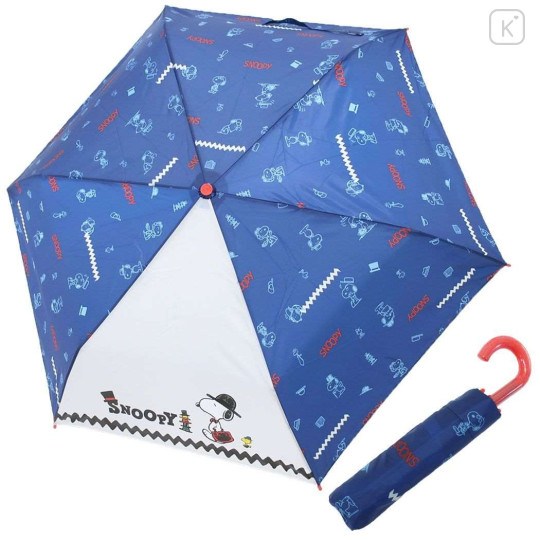 Japan Peanuts Folding Umbrella - Snoopy / Blue & White - 1