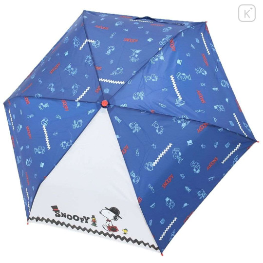 Japan Peanuts Folding Umbrella - Snoopy / Blue & White - 2