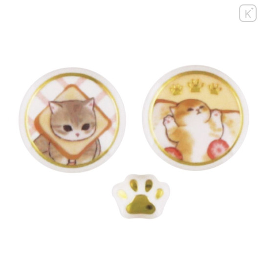 Japan Mofusand Gold Foil Resin Sticker - Cat / Bread - 4