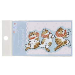 Japan Mofusand Vinyl Sticker - Cat / Sliding with Shrimp