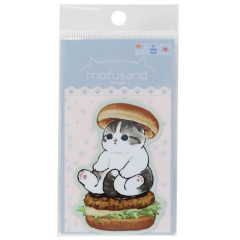 Japan Mofusand Vinyl Sticker - Cat / Hamburger