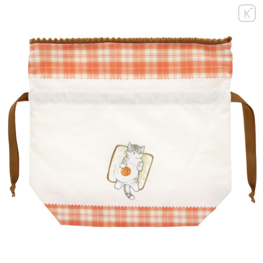 Japan Mofusand Drawstring Bag - Cat / Bread & Egg - 2