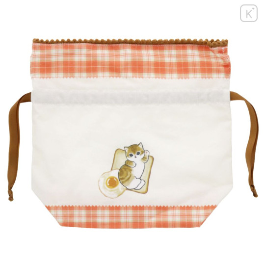 Japan Mofusand Drawstring Bag - Cat / Bread & Egg - 4