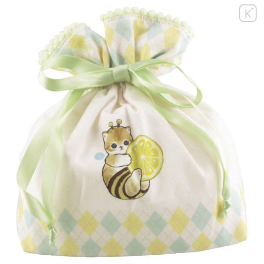 Japan Mofusand Drawstring Bag - Cat / Bee & Lemon - 1