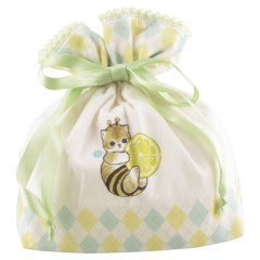 Japan Mofusand Drawstring Bag - Cat / Bee & Lemon